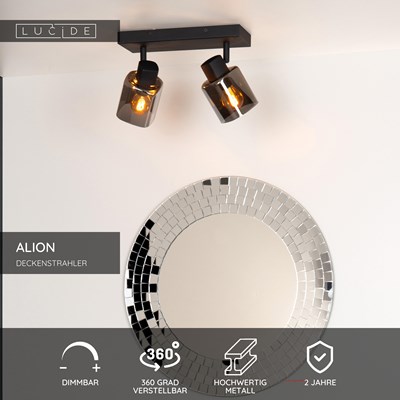 Lucide ALION - Deckenstrahler - 2xE14 - Schwarz